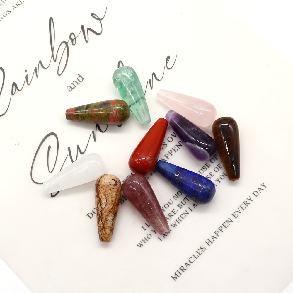 2pcs Strawberry Quartz Loose Beads, Semi-Finished Pendants